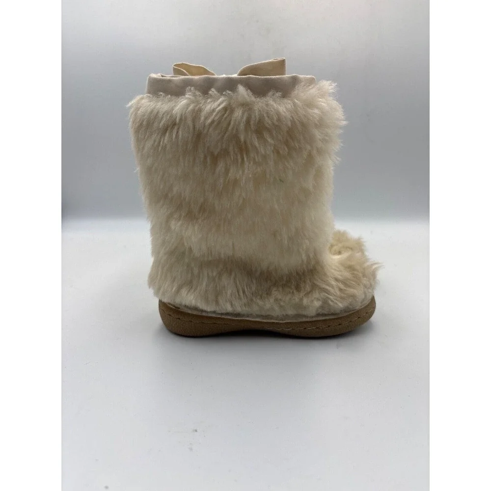 Baby Gap Faux‎ Fur Bow Boots, Size 6 Toddler